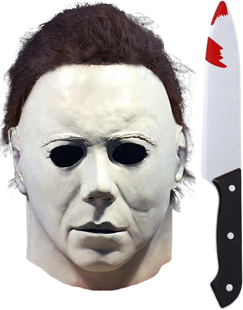 White Halloween latex horror mask option