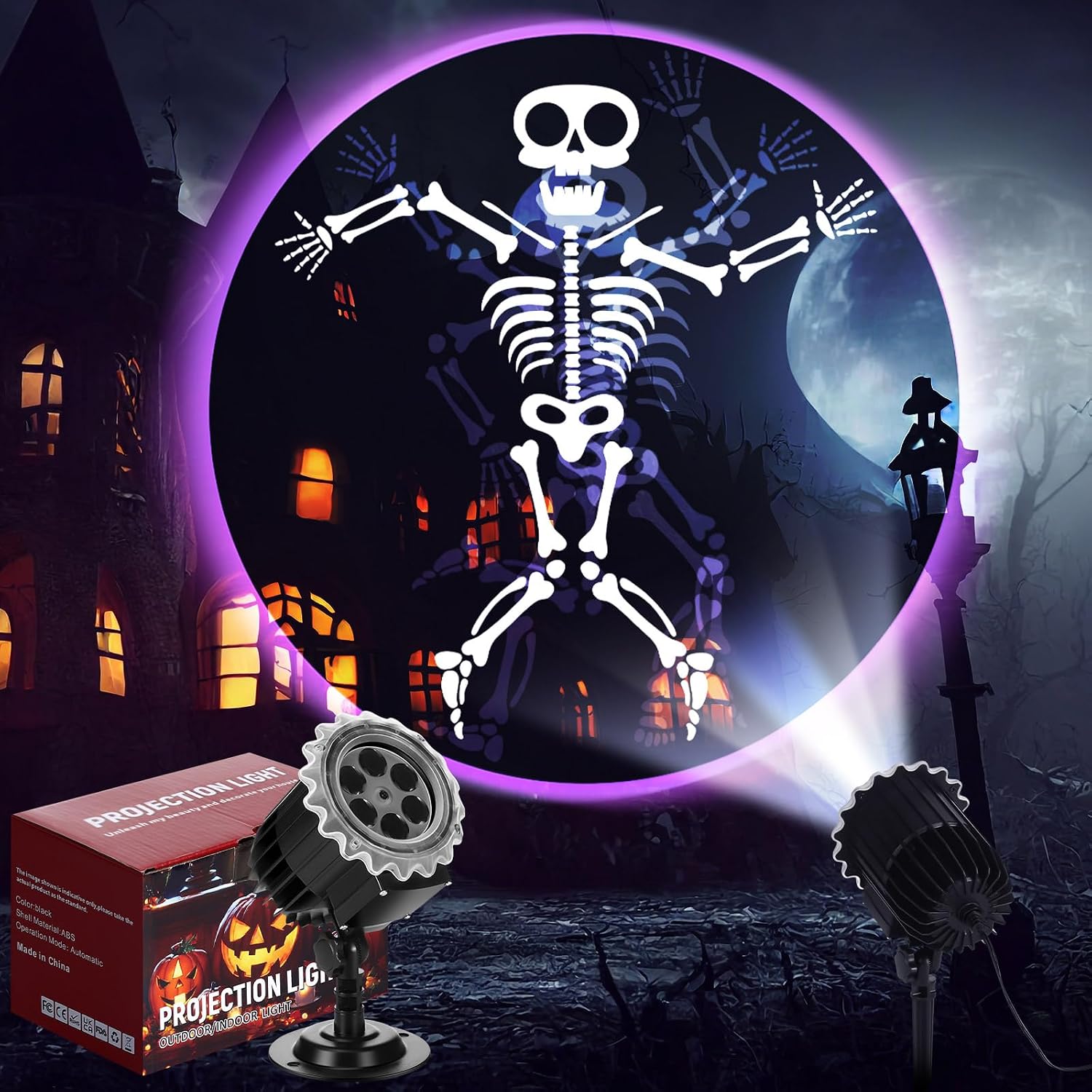 Halloween projector light Dance Skeleton design option