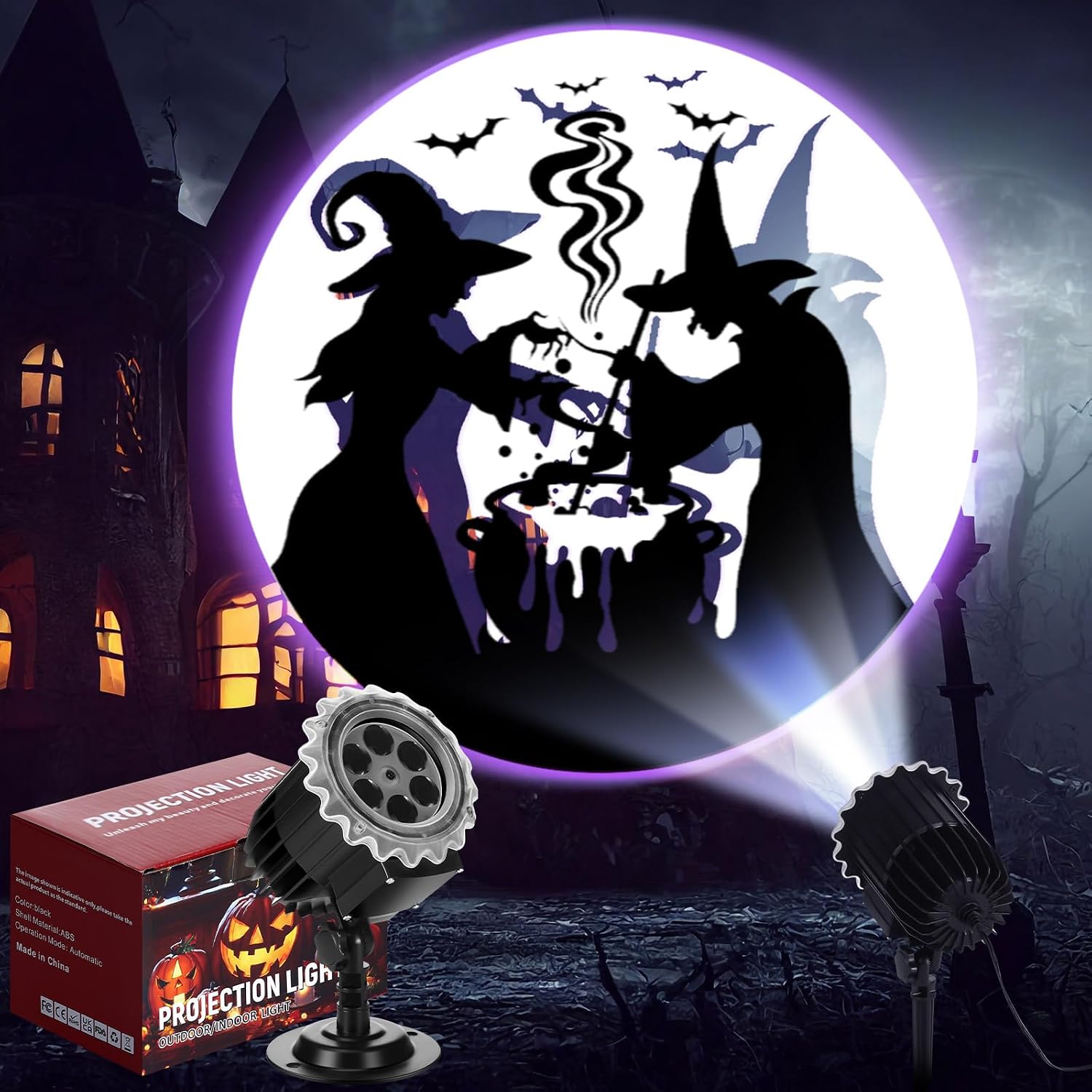 Halloween projector light Witches Poison design option