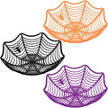 Halloween Spider Web Candy Bowls - 3 Pack, 11 inch (Orange, Black, Purple)