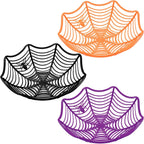 Halloween Spider Web Candy Bowls - 3 Pack, 11 inch (Orange, Black, Purple)