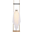 Hanging swing ghost decoration with lights, on white