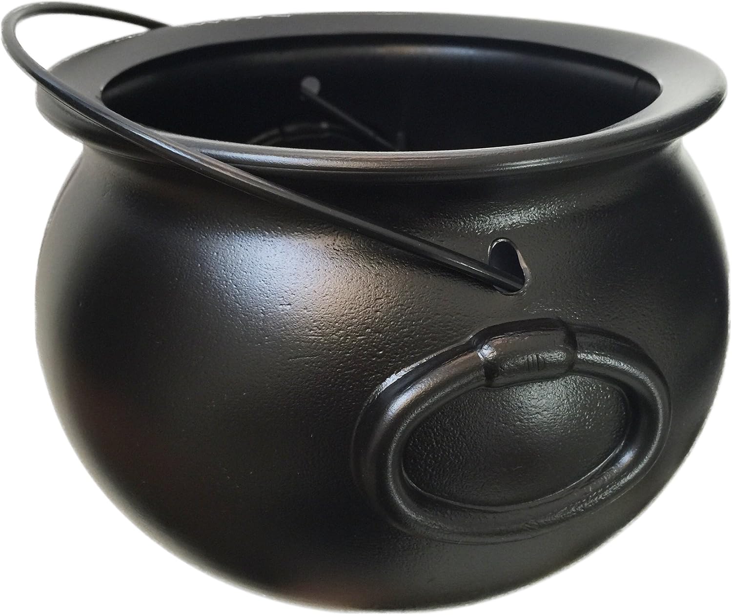 8 inch Black Witch Cauldron Bucket - Halloween Candy Bowl & Trick-or-Treat Pail