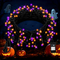 Halloween String Lights 33ft - 100 LED Purple & Orange, 8 Modes, Timer, Connectable