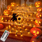 4 ft Halloween spider web lights Orange option
