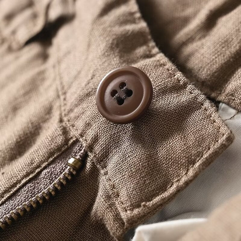 Men’s Pre-Washed Linen Relaxed Tailored Pants – Breathable Warm-Weather Trousers