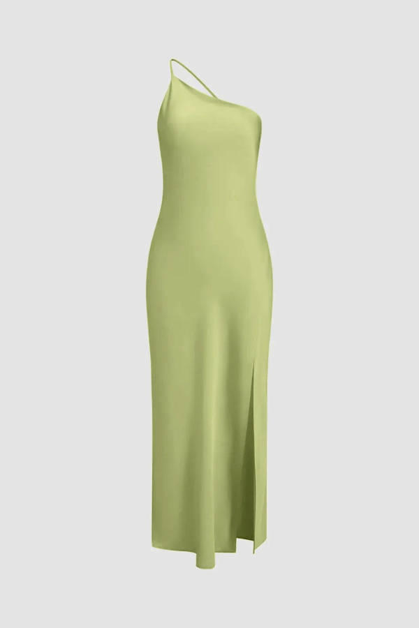 Anabelle Moonlight Satin Open-Back Maxi Dress – Elegant Thigh Slit Evening Gown | Modern Goddess Style