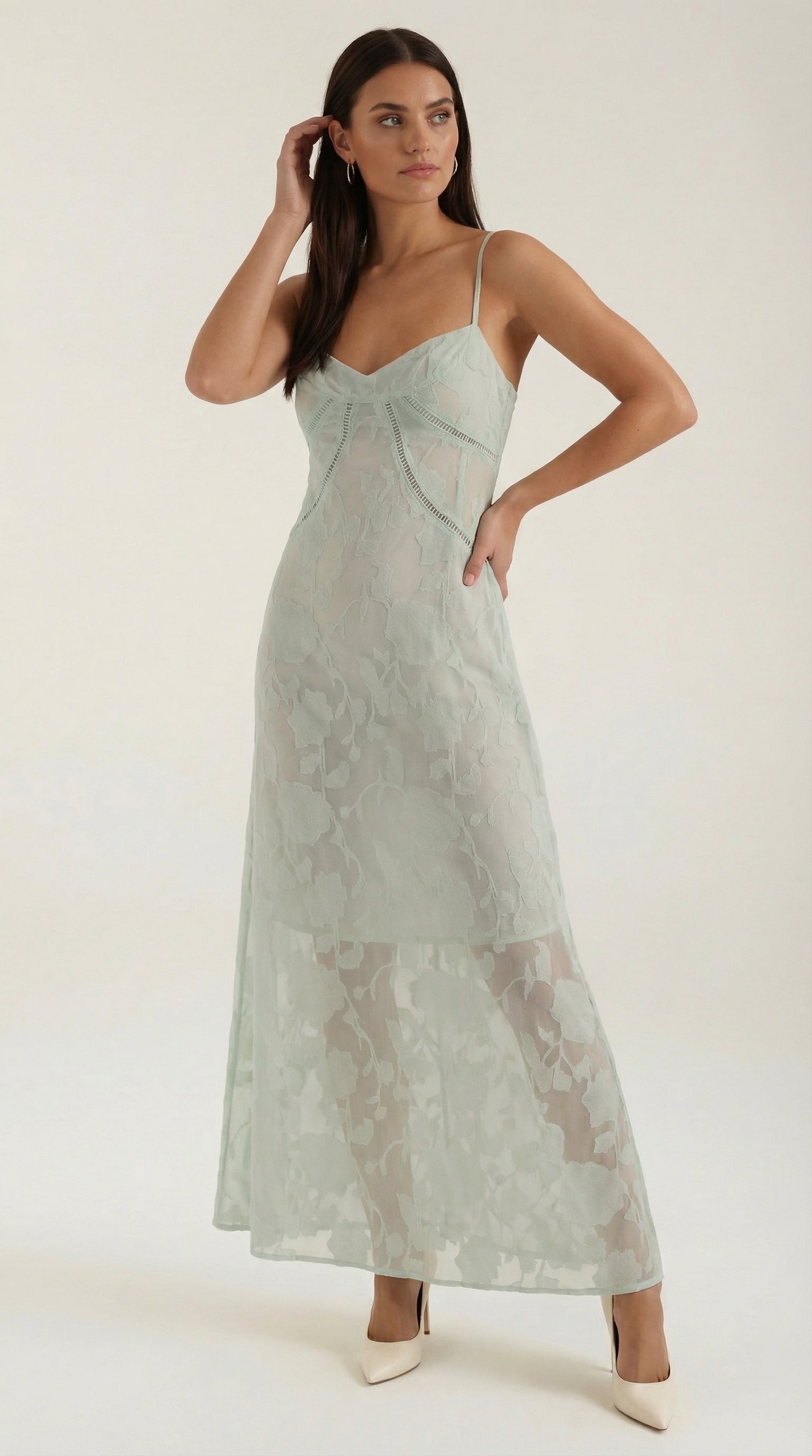Donna Lace Maxi Dress — Women’s Sweetheart Floral Jacquard Bridal Gown Elegant Formal Evening Dress