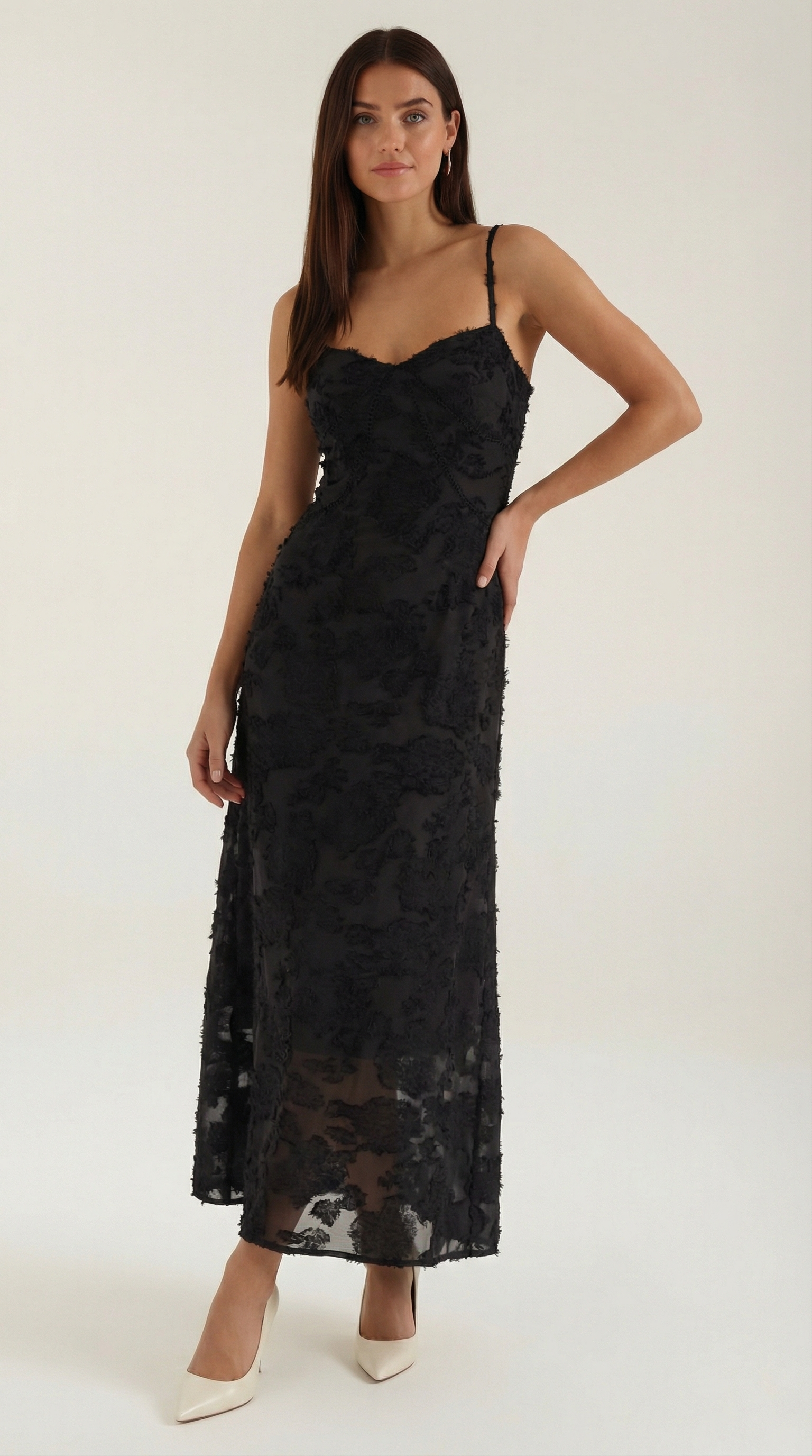 Donna Lace Maxi Dress — Women’s Sweetheart Floral Jacquard Bridal Gown Elegant Formal Evening Dress