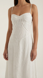 Donna Lace Maxi Dress — Women’s Sweetheart Floral Jacquard Bridal Gown Elegant Formal Evening Dress