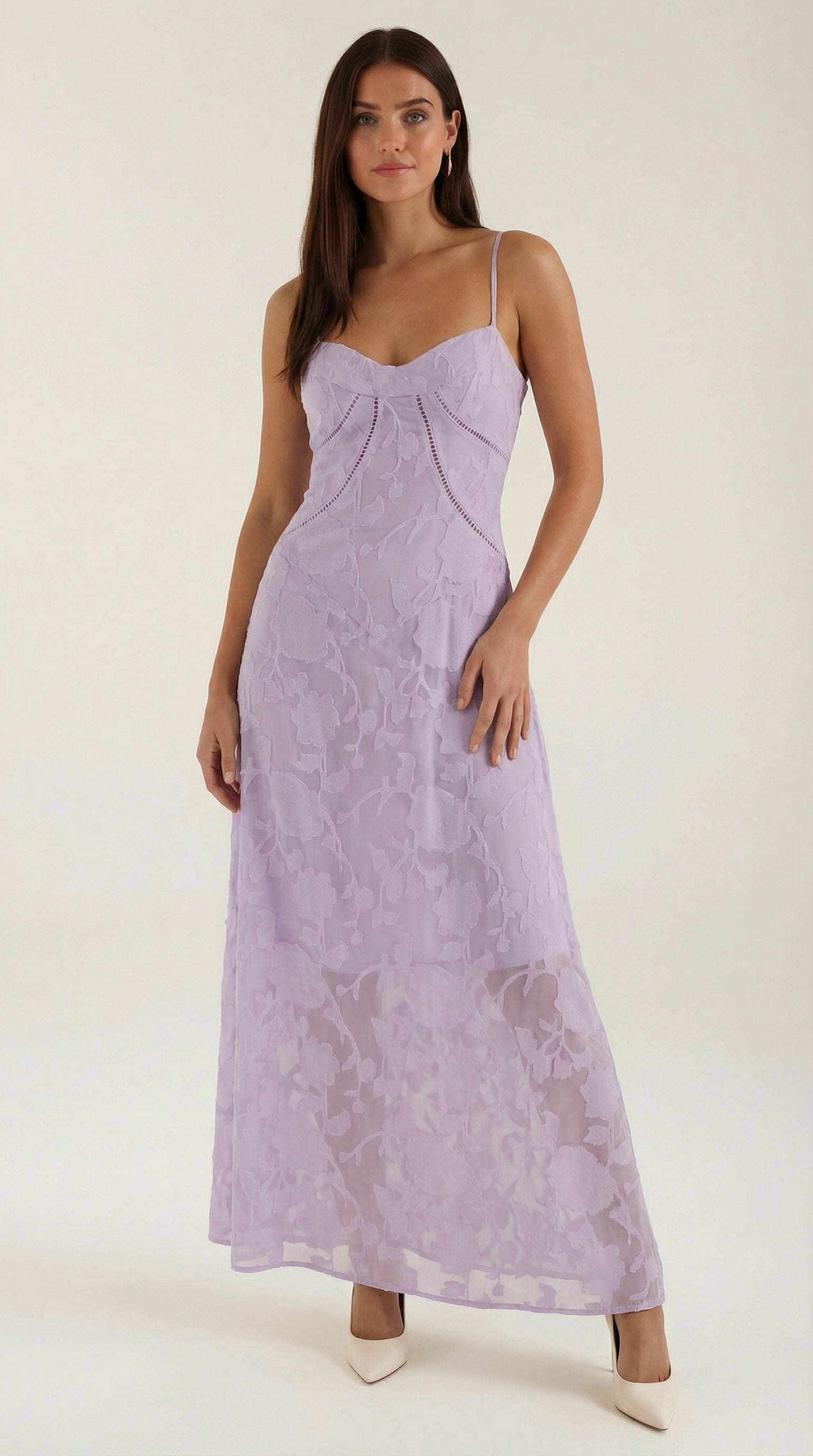 Donna Lace Maxi Dress — Women’s Sweetheart Floral Jacquard Bridal Gown Elegant Formal Evening Dress