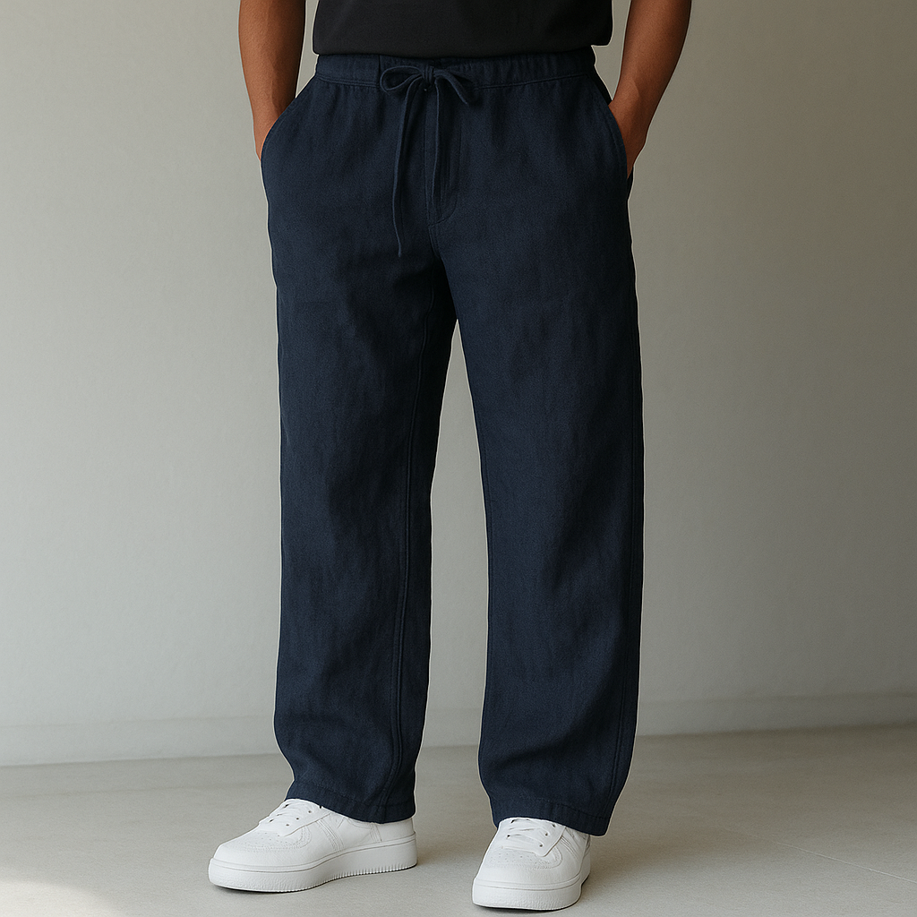 Men’s Linen Drawstring Pants – Lightweight Breathable Relaxed Fit Summer Trousers