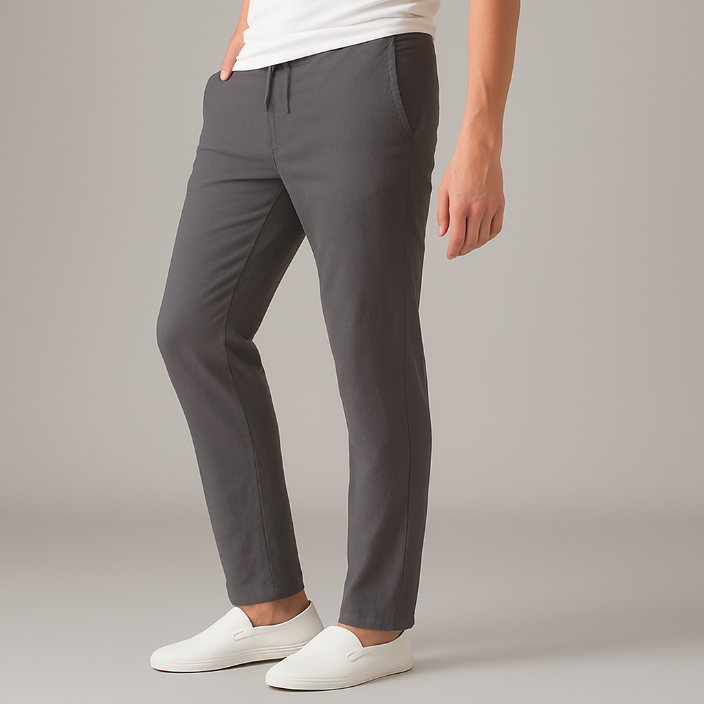 Men’s Lightweight Linen Drawstring Pants – Relaxed Fit Breathable Summer Casual Trousers