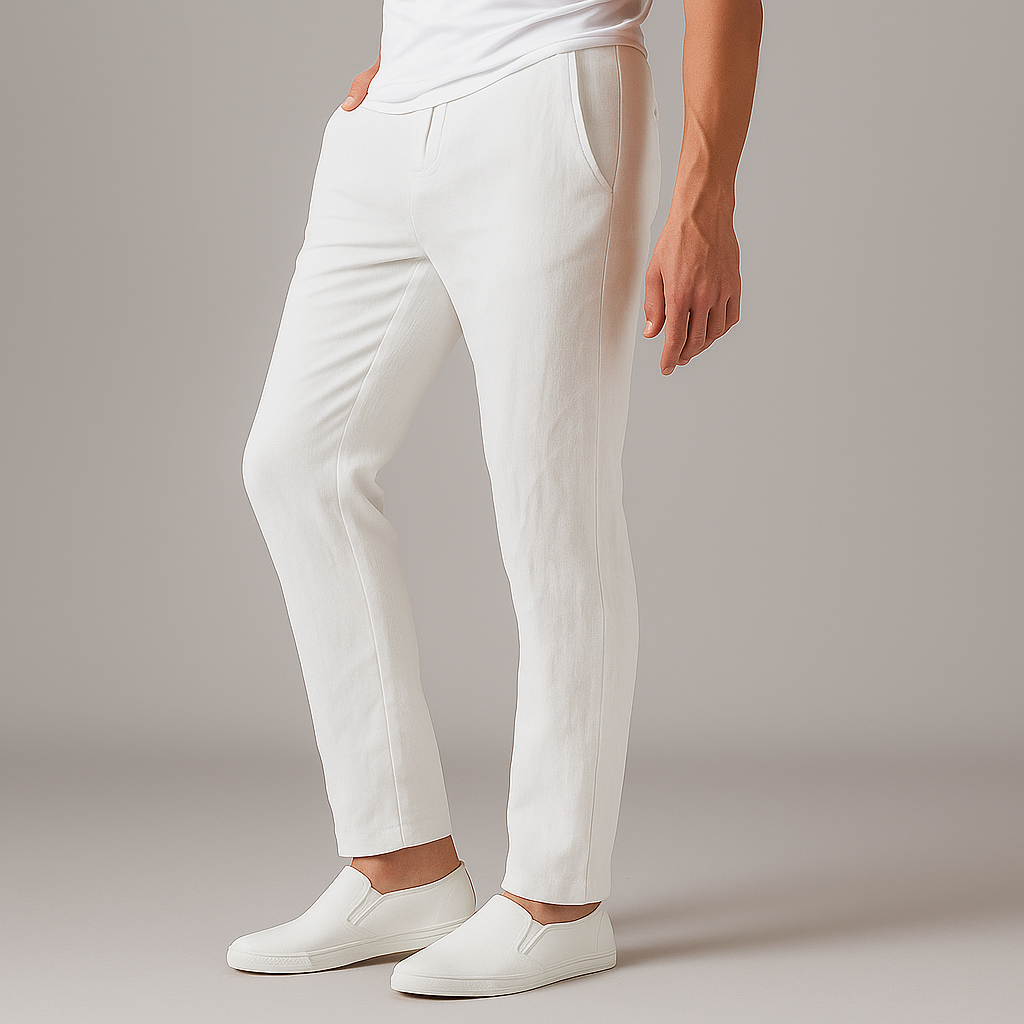Men’s Lightweight Linen Drawstring Pants – Relaxed Fit Breathable Summer Casual Trousers