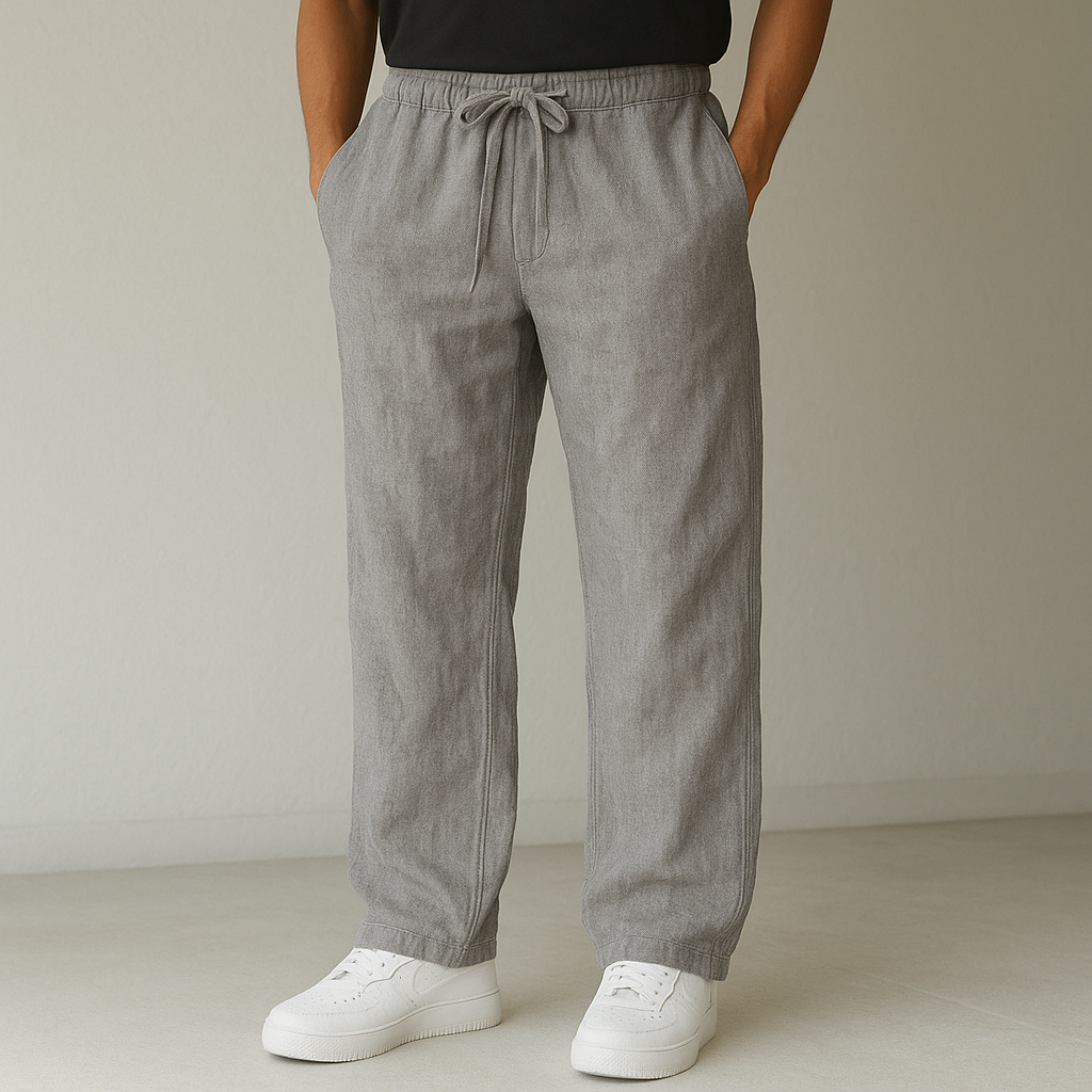 Men’s Linen Drawstring Pants – Lightweight Breathable Relaxed Fit Summer Trousers