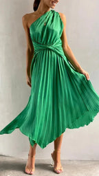Sleek One-Shoulder Midi Dress – Modern Bodycon Dress | Elegant Evening Style