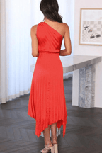 Sleek One-Shoulder Midi Dress – Modern Bodycon Dress | Elegant Evening Style