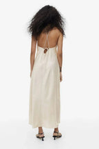 Donna Gown – Liquid Satin Open-Back Floral Halter Evening Dress | Timeless Modern Romance