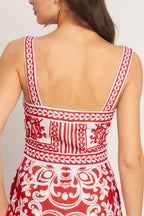 Printed Button-Down Woven Romper with Sash Tie