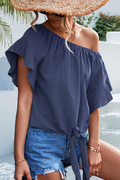 Ella | Elegant Ruffle Sleeve Women's Top for Going Out 0