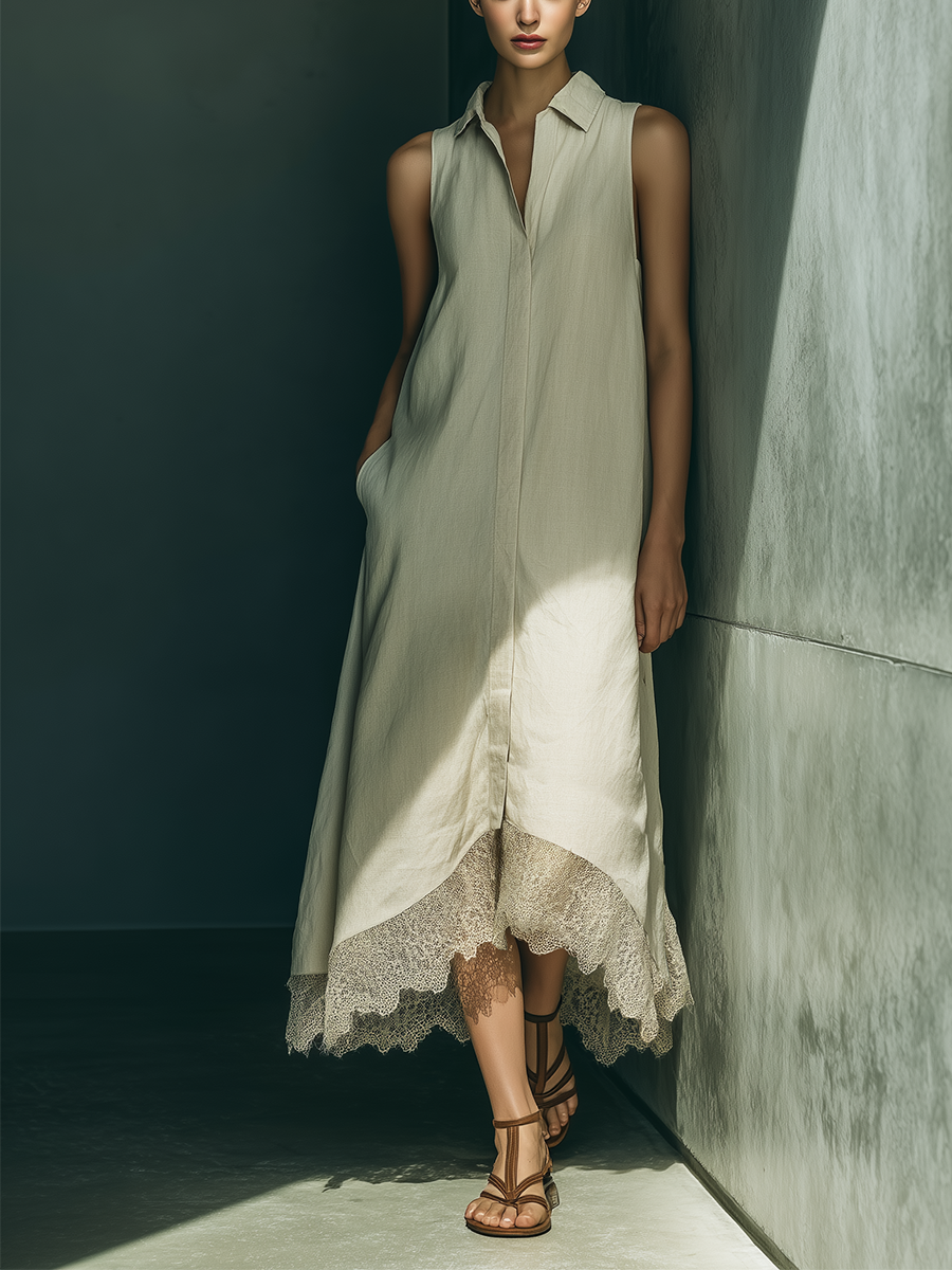 Lightweight Elegant Linen Shirt Dress for Women
