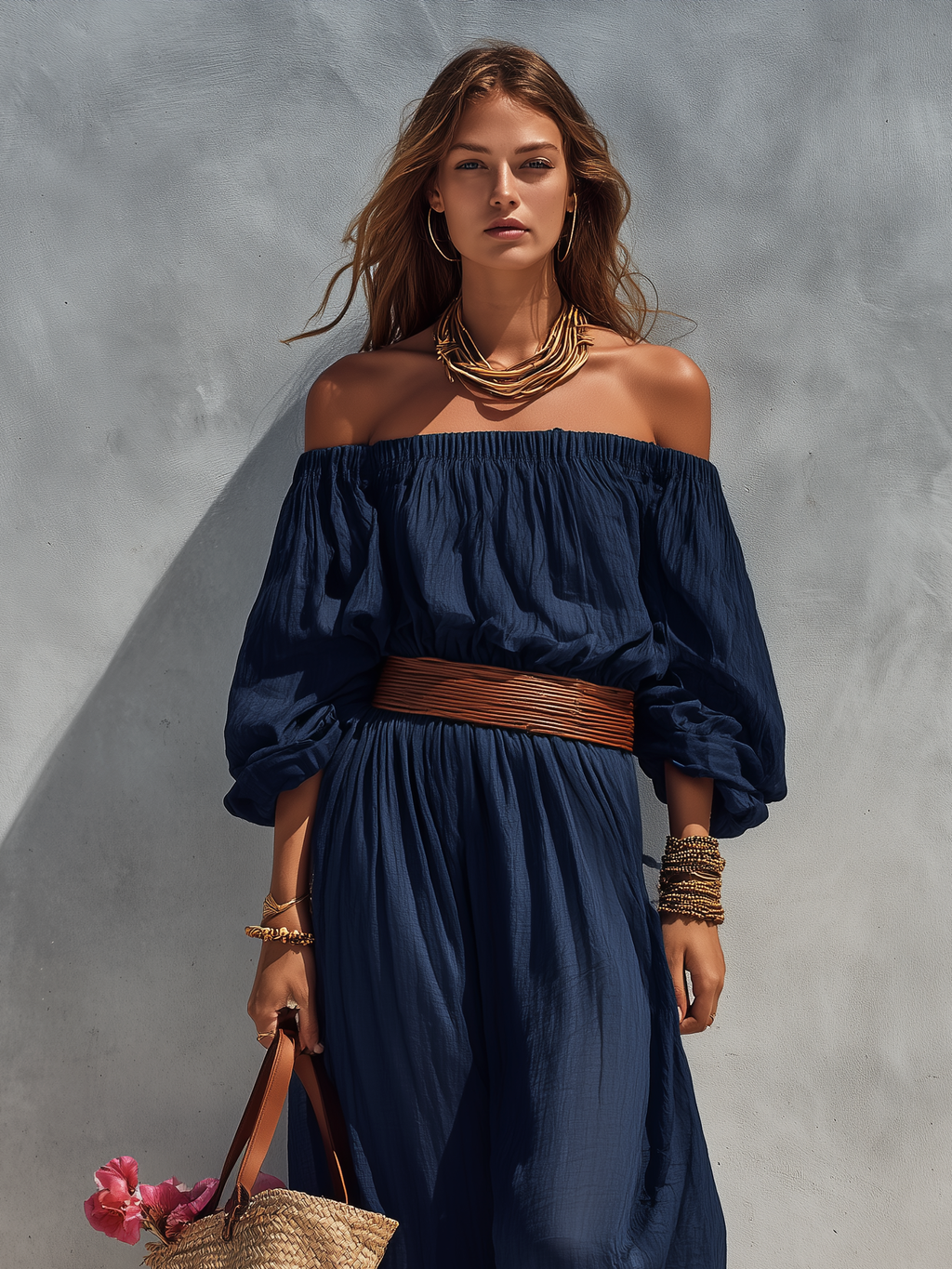 Chic Maxi Off The Shoulder Long-Sleeved Summer Dress for Women