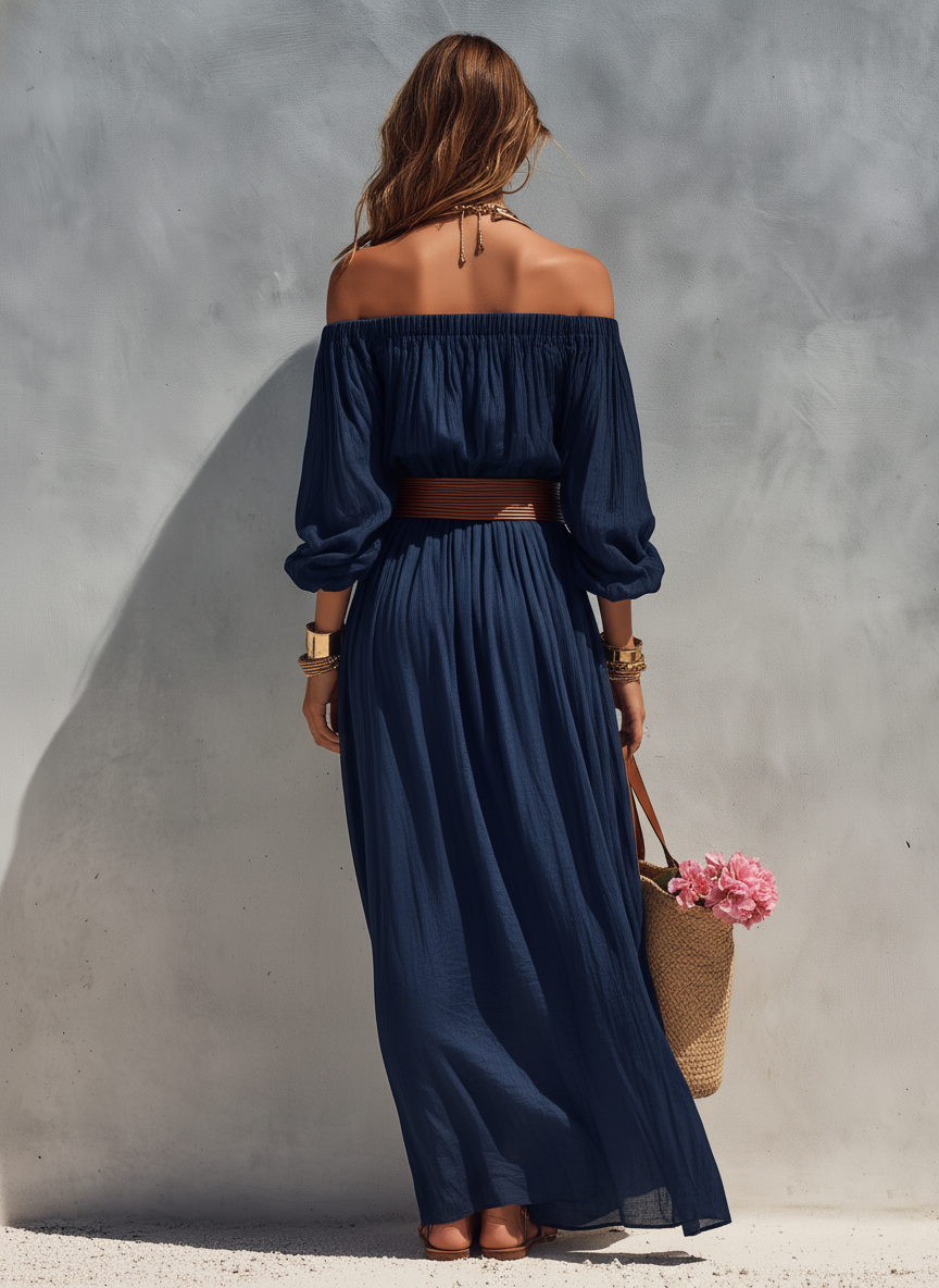 Chic Maxi Off The Shoulder Long-Sleeved Summer Dress for Women