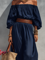 Chic Maxi Off The Shoulder Long-Sleeved Summer Dress for Women