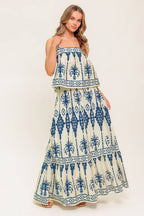 Printed Cotton Top and Skirt Set