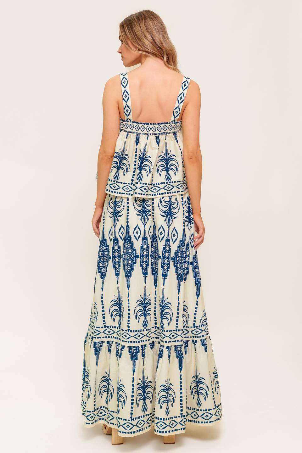 Printed Cotton Top and Skirt Set