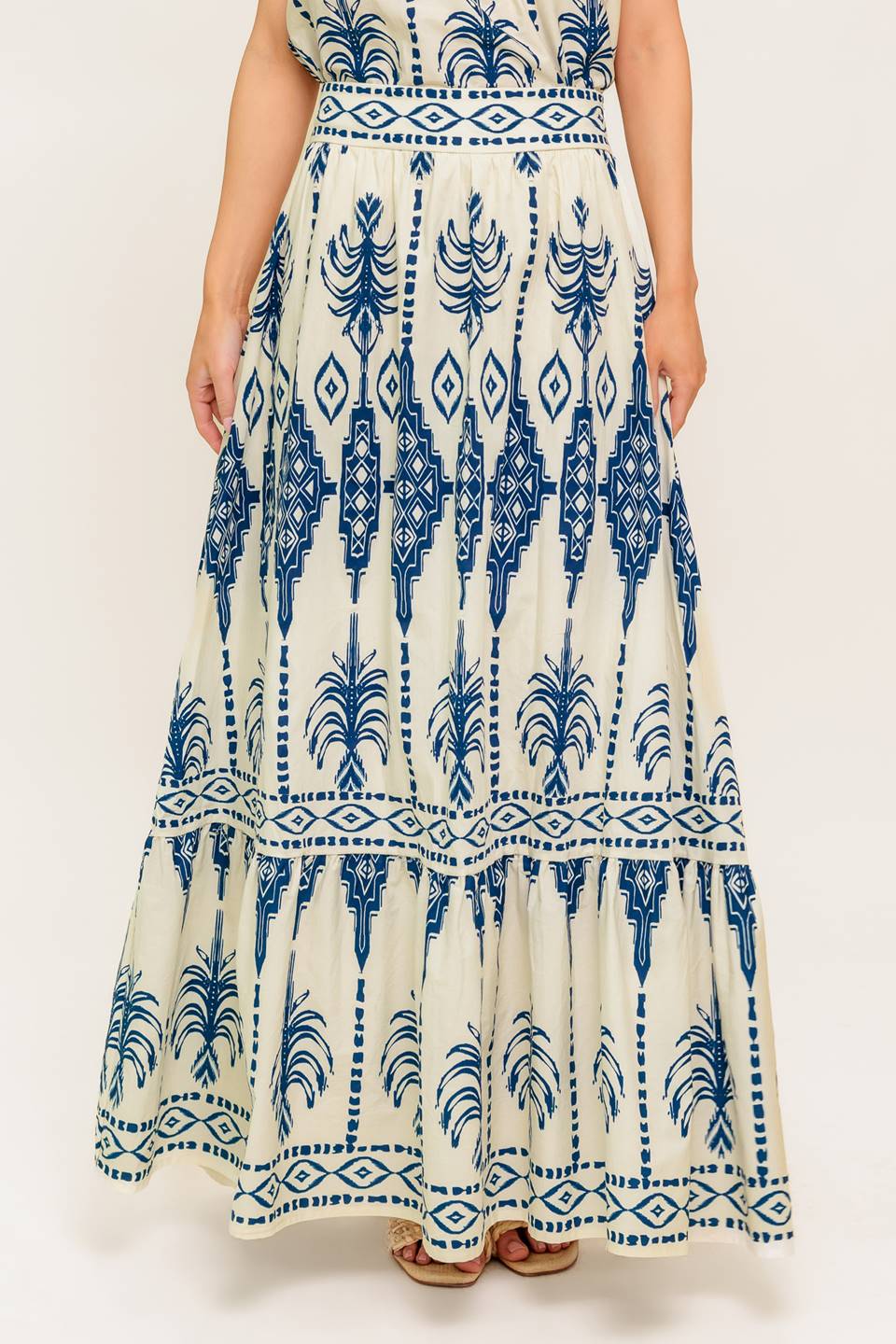 Printed Cotton Top and Skirt Set