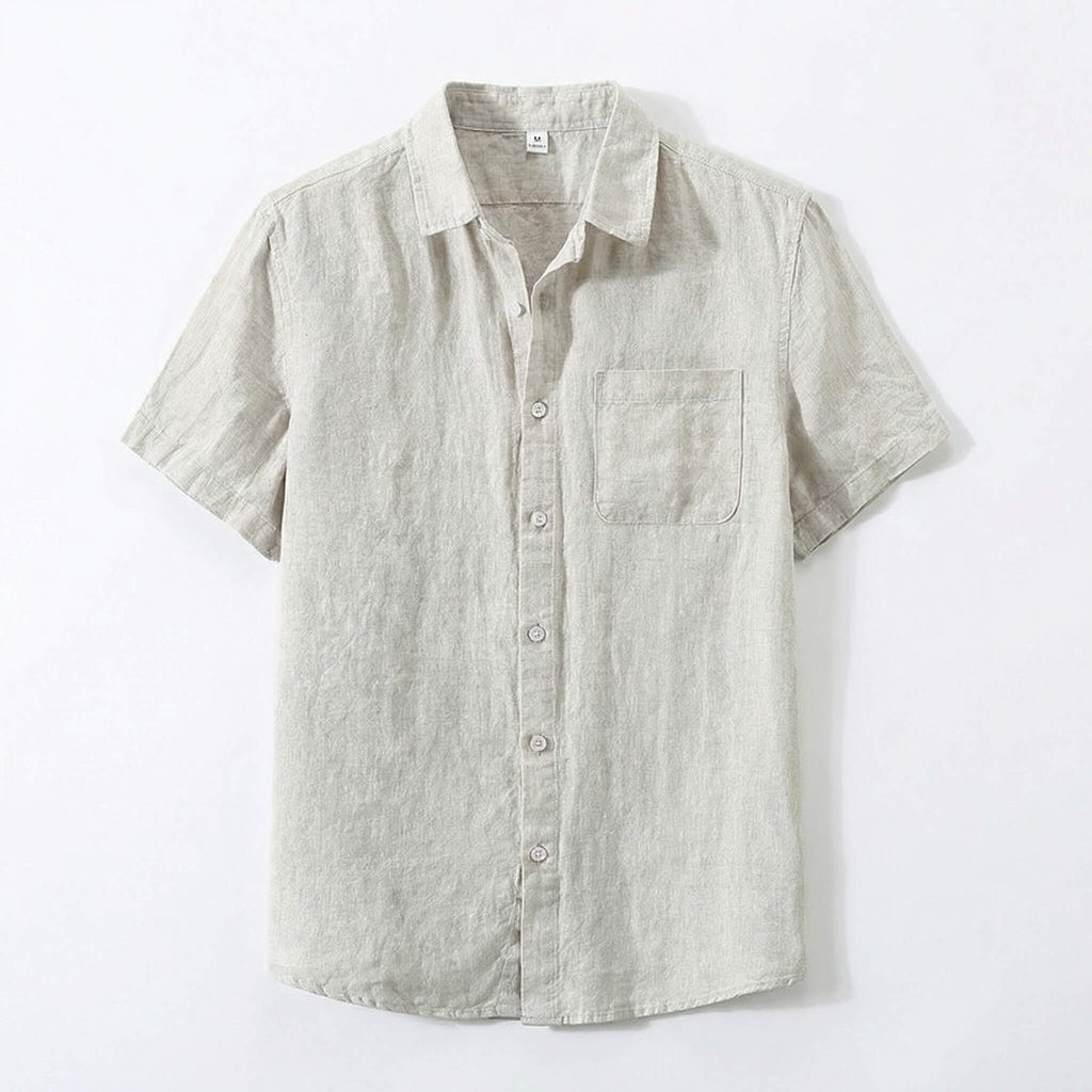 Men’s Lightweight Vacation Shirt – Classic Spread Collar Relaxed Fit Summer Button-Up Beach Shirt
