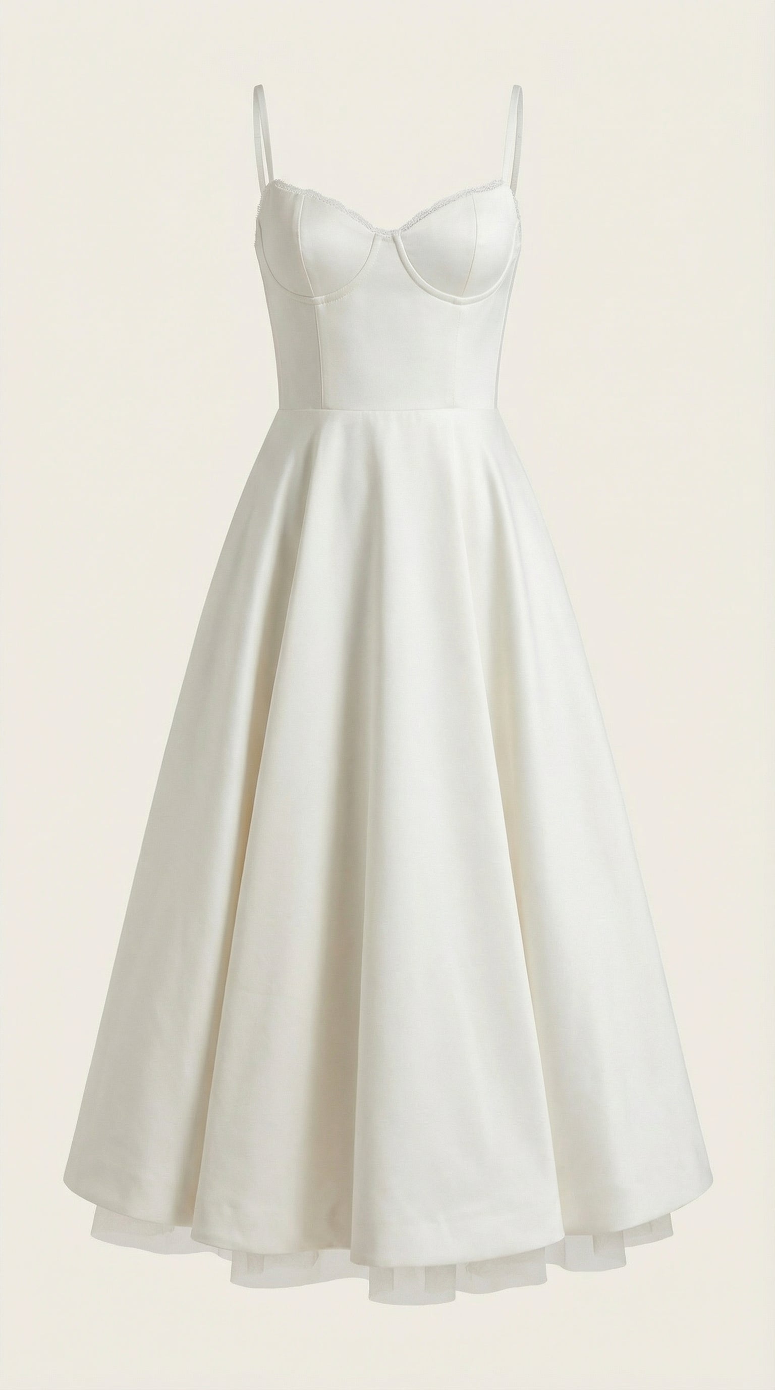 Tulle Midi Dress — Women’s Sweetheart Neck Tulle Skirt Elegant Cocktail Party Dress with Pockets