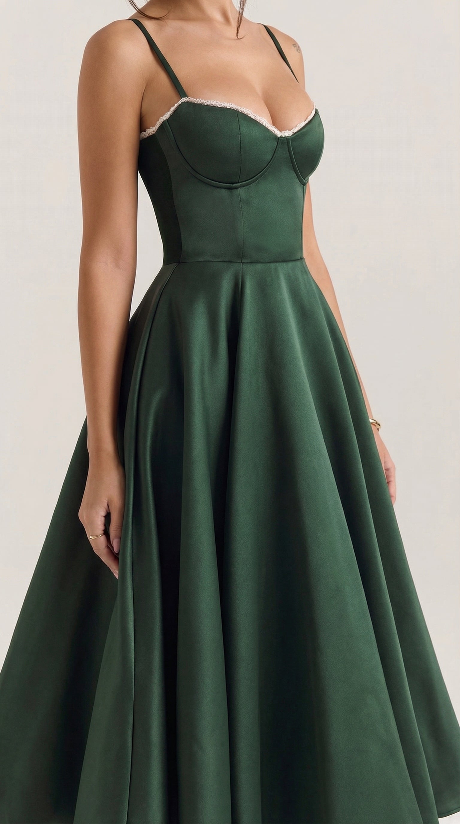 Tulle Midi Dress — Women’s Sweetheart Neck Tulle Skirt Elegant Cocktail Party Dress with Pockets