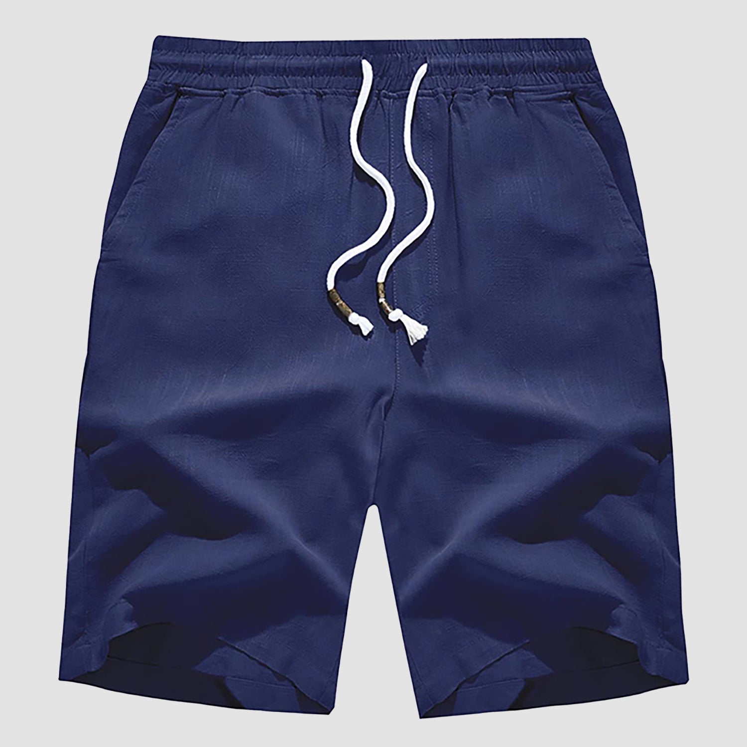 Men’s Cotton Linen Drawstring Shorts – Lightweight Summer Casual Beach Shorts