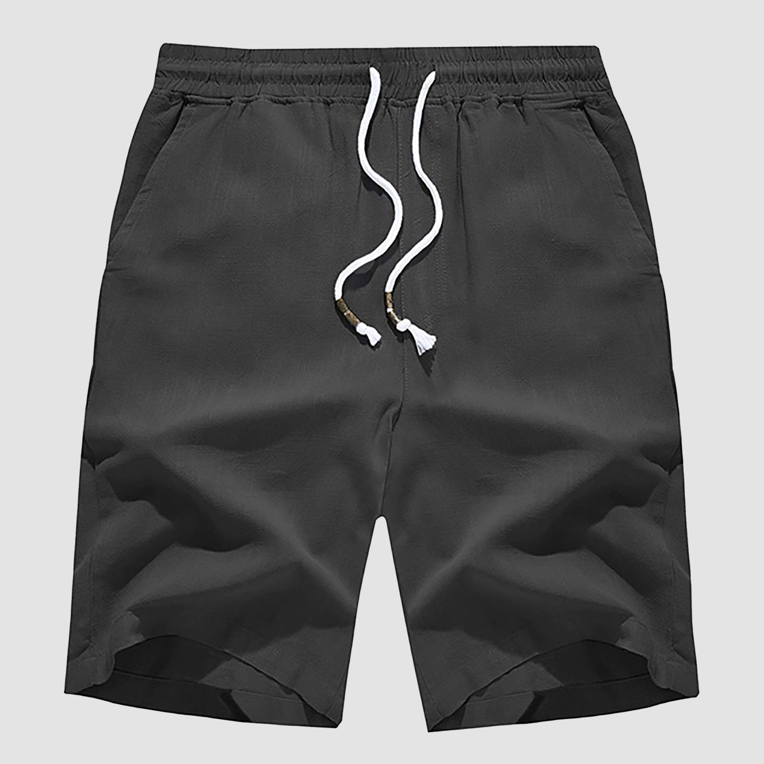 Men’s Cotton Linen Drawstring Shorts – Lightweight Summer Casual Beach Shorts
