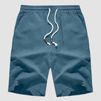 Men’s Cotton Linen Drawstring Shorts – Lightweight Summer Casual Beach Shorts