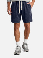 Men Washed Cotton Drawstring Relaxed Fit Shorts
