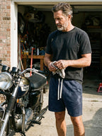 Men Washed Cotton Drawstring Relaxed Fit Shorts