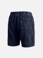 Men Washed Cotton Drawstring Relaxed Fit Shorts