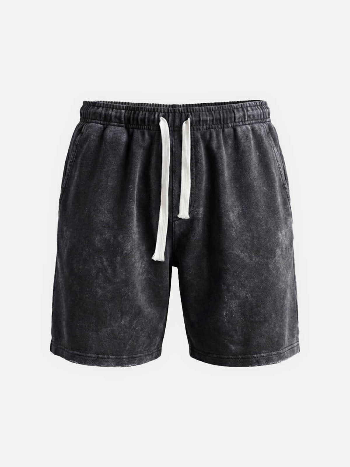 Men Washed Cotton Drawstring Relaxed Fit Shorts