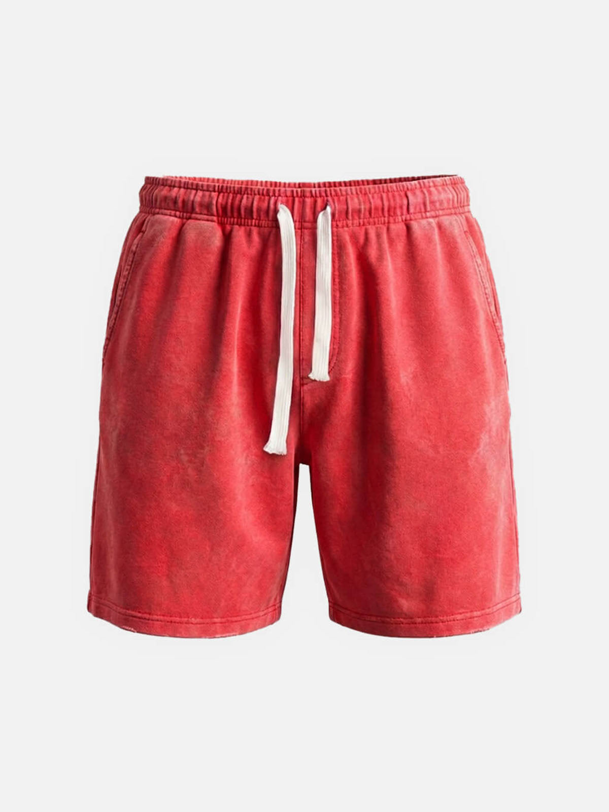 Men Washed Cotton Drawstring Relaxed Fit Shorts
