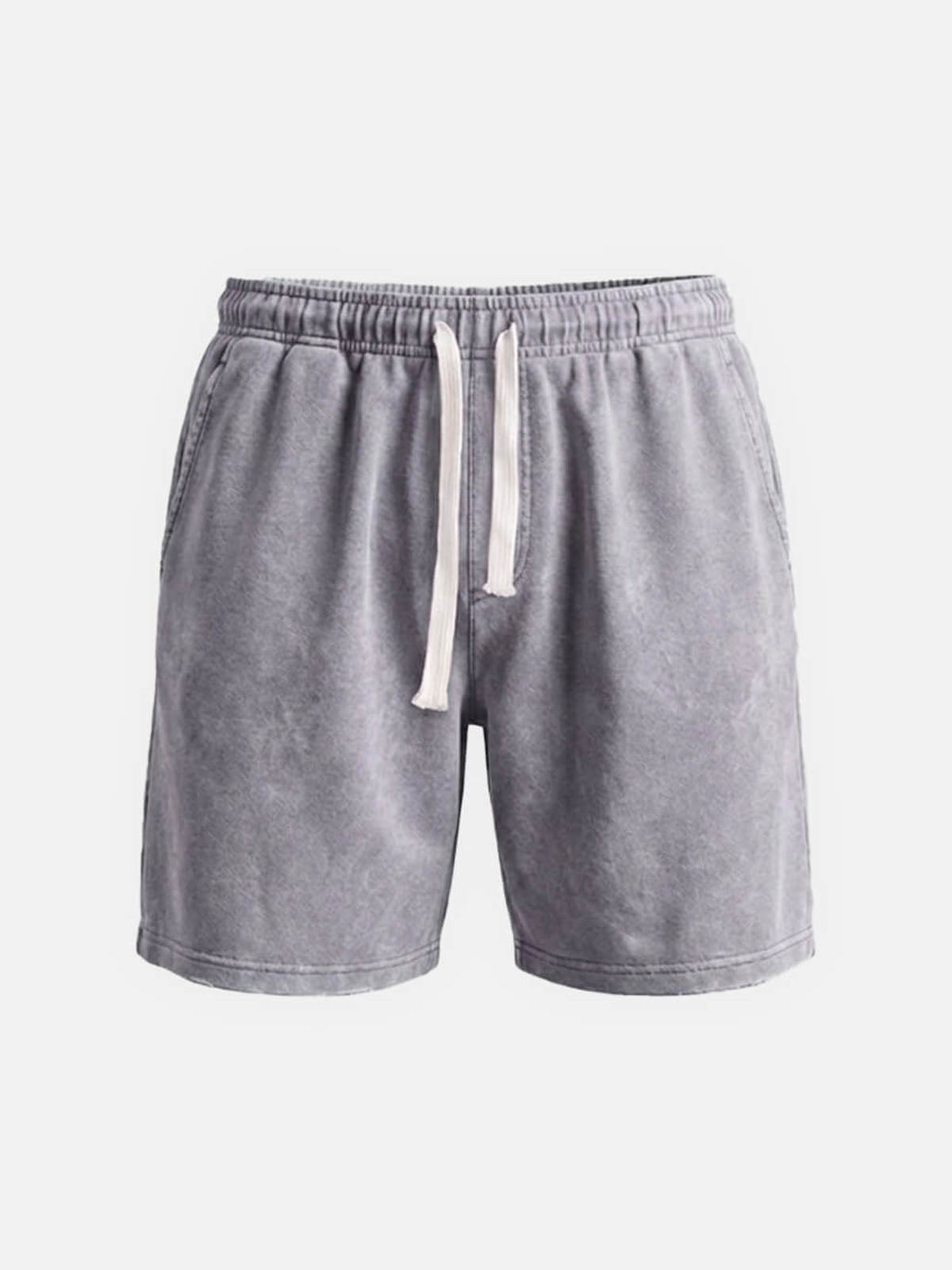 Men Washed Cotton Drawstring Relaxed Fit Shorts