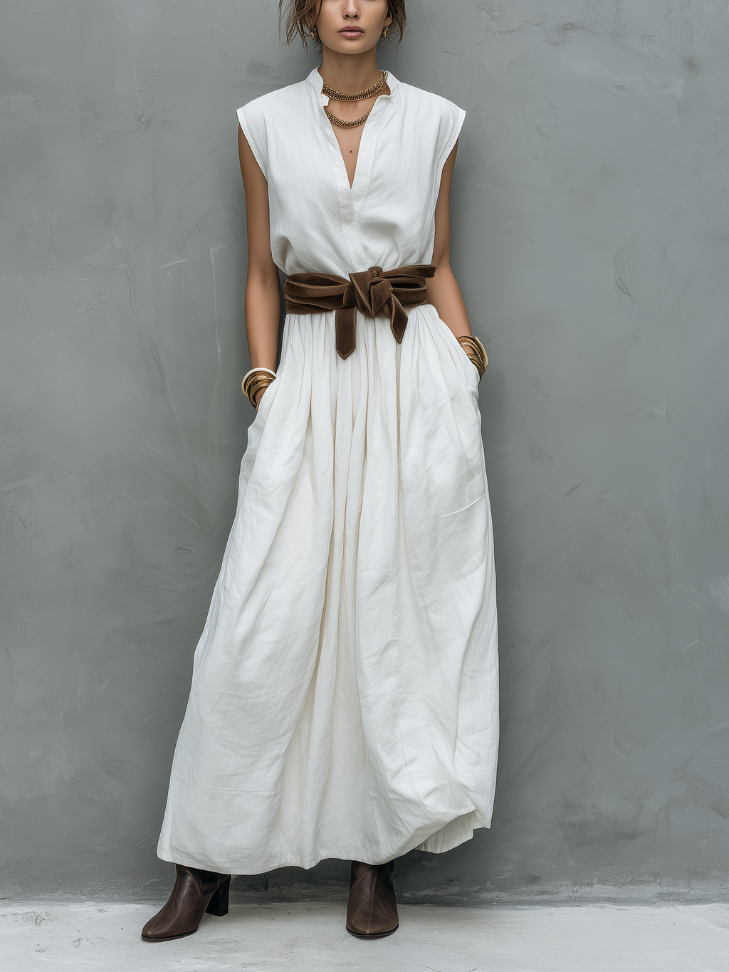 Elegant White Maxi Dress for Women