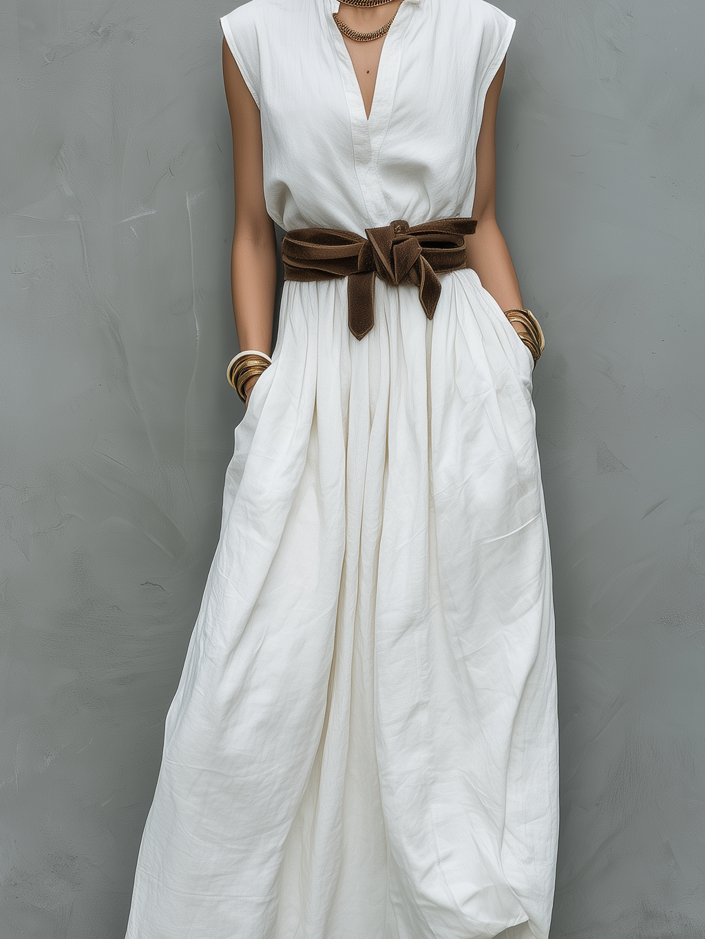 Elegant White Maxi Dress for Women