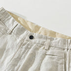 Men’s Premium Pre-Washed Linen Shorts – Relaxed Straight Fit Breathable Summer Casual Shorts
