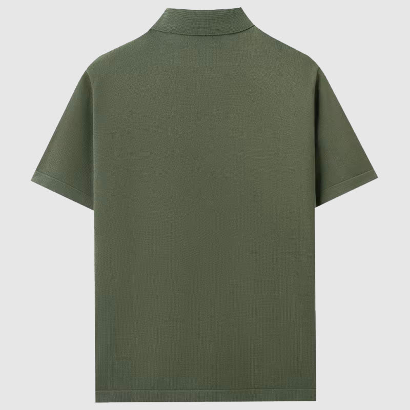 Vincent Russo Summer Knitted Shirt — Men’s Lightweight Geometric Short Sleeve Button-Up Summer Shirt