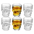 Skull Shot Glasses - Clear Crystal Halloween Party Barware