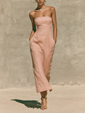 Elegant Blush Pink Maxi Dress for Women