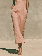 Elegant Blush Pink Maxi Dress for Women